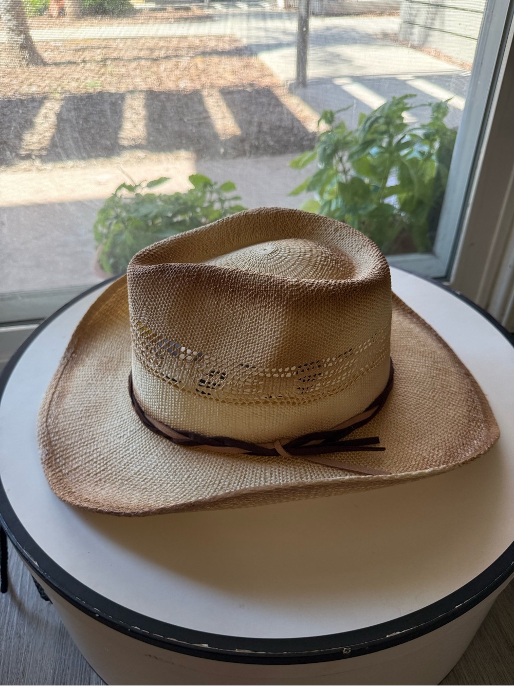 shyanne tan woven straw cowboy cowgril western summer sun hat one size fits most